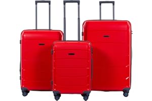 AIR CANADA Optimum 3 Piece Hardside Luggage Set, 20 Inch Carry On Luggage, 24 Inch and 28 Inch Checked Suitcases, Hard Shell 