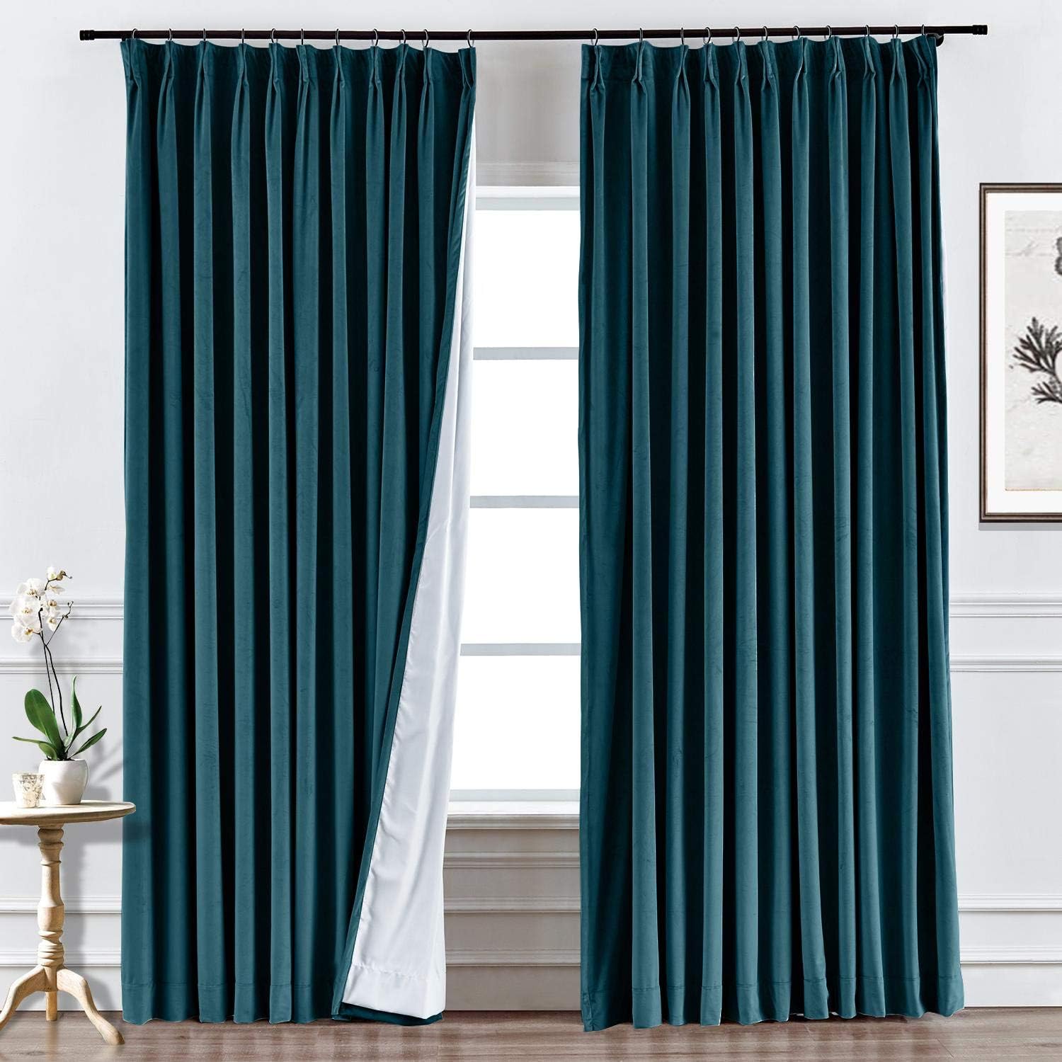 Amazon.com: ChadMade Pinch Pleated 50W x 120L Inch Velvet Curtain