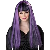 Seasons Witch Morticia Halloween Wig for Women, Purple