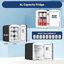 YSSOA 9 Cans Compact Mini Fridge, Warmer and Cooler