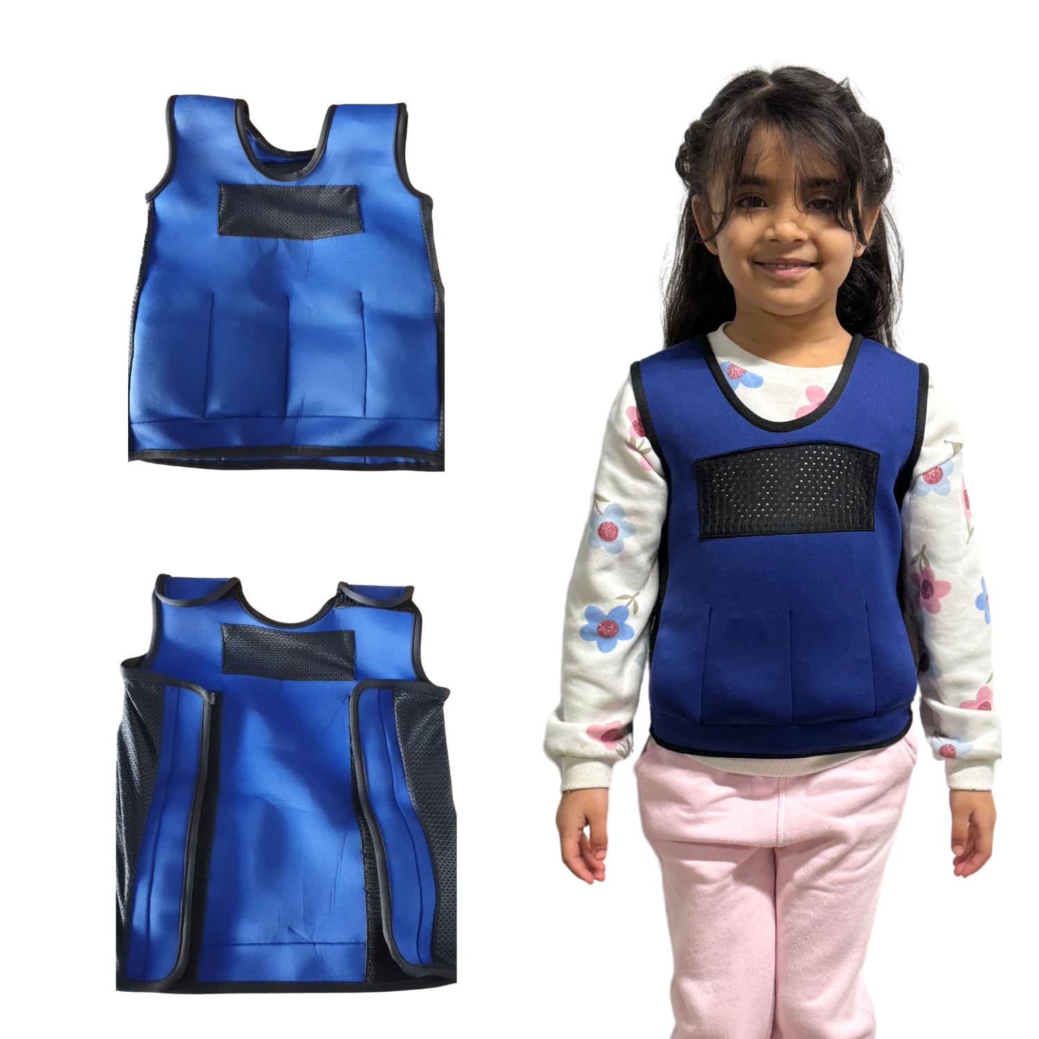 Sentire-Sensory UK – Blue Adjustable Weighted Vest – Compression Vest – For Kids Aged 2-4 (S)