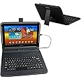 ENJOY-UNIQUE 10 inch Tablet Case 9.7-11 inch Tablet Cover with QWERTY External Keyboard USB C Port Compatible with Samsung Galaxy Tab A8 A7, Fire HD, Googee U10, Blackview, Nokia T20, Lenovo Tab M10