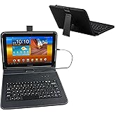 ENJOY-UNIQUE 10 inch Tablet Case 9.7-11 inch Tablet Cover with QWERTY External Keyboard USB C Port Compatible with Samsung Galaxy Tab A8 A7, Fire HD, Googee U10, Blackview, Nokia T20, Tab M10