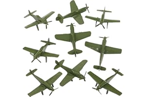 TIM MEE TOY TimMee WW2 Fighter Ace Planes - OD Green 9pc Plastic Army Men Airplanes USA Made