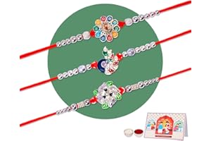 IndoTribe, Rakhi For Brother with Card - Raksha Bandhan Rakhi | Rakhis for Rakshabandhan | Bhaiya Bhabhi Rakhi Set for Brother | Rakhi Bracelet for Sister