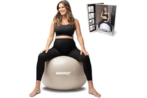 BABYGO Birthing Ball - Pregnancy Yoga Labor & Exercise Ball & Book Set Trimester Targeting, Maternity Physio, Birth & Recovery Plan Included Anti Burst Eco Friendly