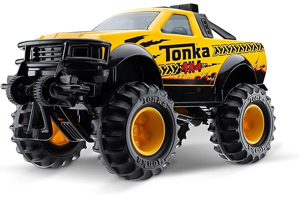 Tonka Steel Classics 4x4 Pickup Truck - Made with Steel & Sturdy Plastic, Yellow Toy Construction Truck, Boys and Girls, Kids