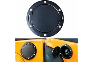 Aukmak Fuel Filler Door Cover Gas Fuel Tank Cap Cover Black for 2007-2017 Jeep Wrangler JK & Unlimited 4-Door 2-Door