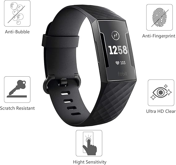 Cubevit - Protector de Pantalla para Fitbit Charge 3, 6 ...