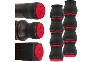 Ruby Sliders Midnight Black As Seen On TV - Premium Chair Covers Protect Hardwood & Tile Floors from Scratching - Fits Most Furniture Leg Sizes & Shapes - Chairs Slide Noiselessly - 8 Pack