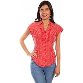 Scully Women's PSL-066 Capsleeve Blouse, Brick - Medium