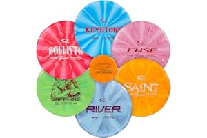 LATITUDE 64° GOLF DISCS Latitude 64 Retro Burst Disc Golf Starter Set | Perfect Disc Golf Set for New to Intermediate Players | Includes Bonus Mini Marker | Grippy Base Plastic | Colors May Vary