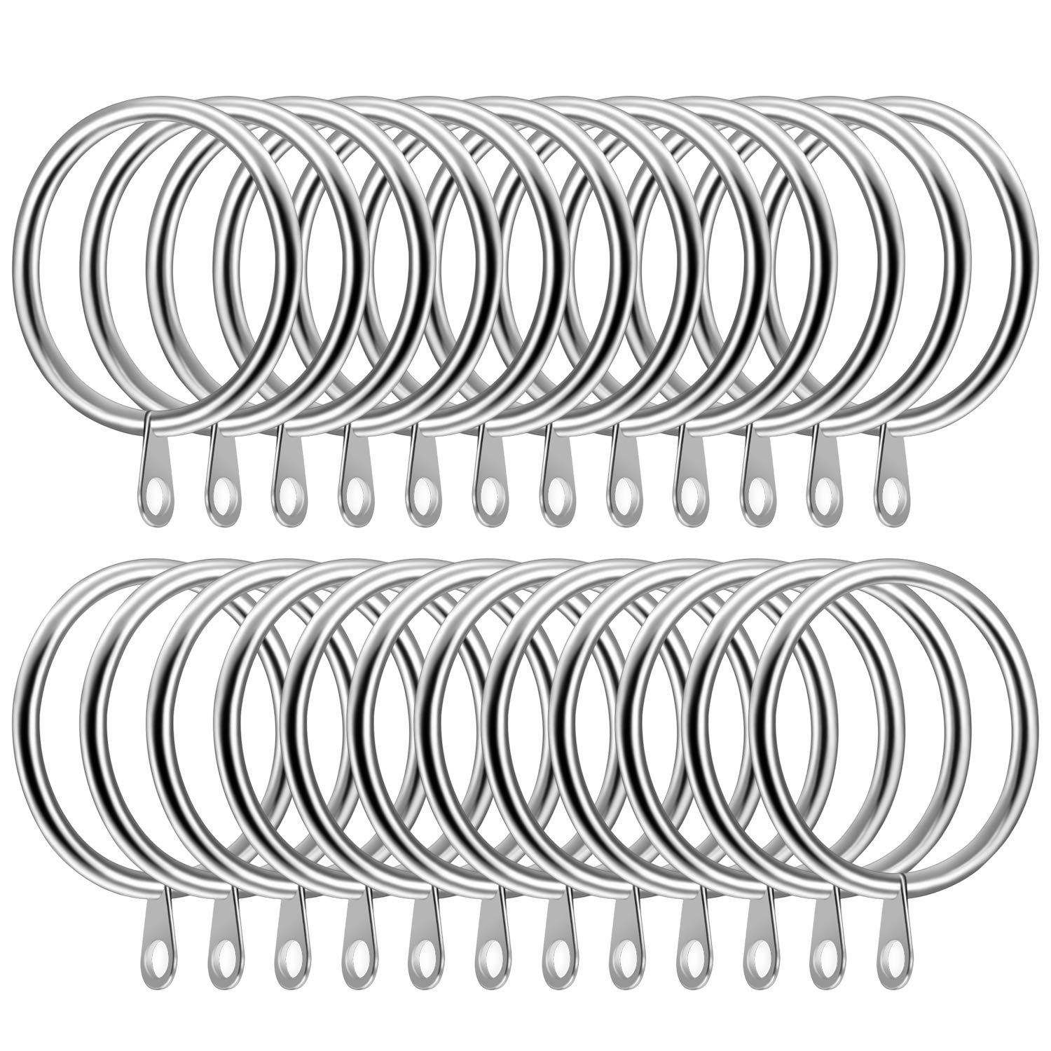 SelfTek Curtain Rings, 24 Pcs 42mm Internal Diameter Large Metal Curtain Pole Rings Curtains Hoops Drapery Hanging Ring for Curtains and Rods