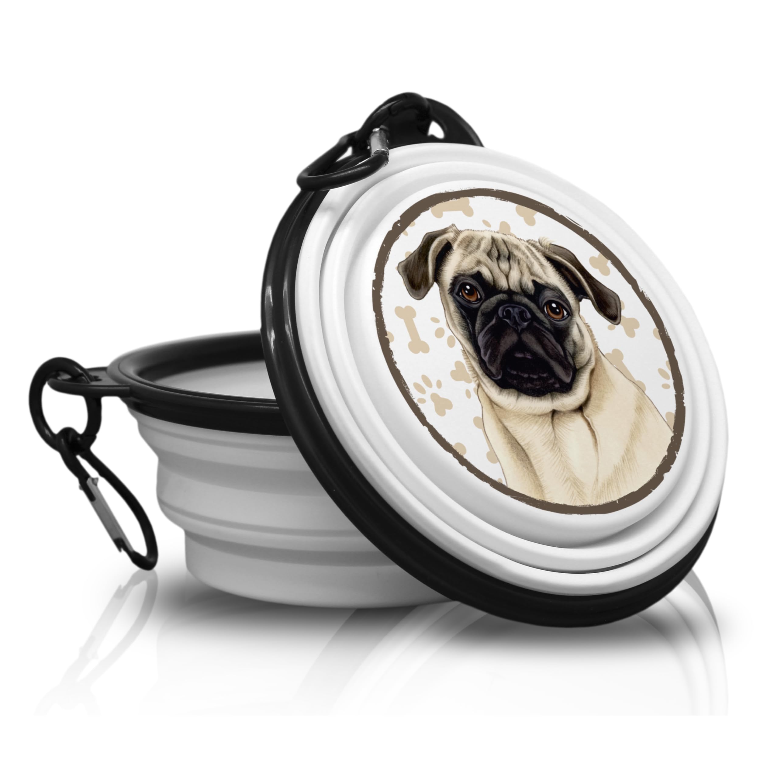 MOPS Folding Portable Drinking Bowl with Carabiner for On the Go Feeding Bowl Pet Bowl Handy Lightweight and Unique