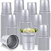 Acellegic 100 Pcs Aluminum Cups Bulk 16 oz Metal Recyclable Aluminum Drinking Cups Disposable and Reusable Cold Drinks Coffee Beers Cup for Outdoor Events Family Gatherings and Festival Party