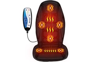 CUPILO Back Massager with Heat, 5 Vibrating Modes & 2 Heat Levels, Back Massager Chair Pad, Electric Massage Seat Cushion, Massage Pad for Back Pain Relief, Gifts for Men Him Dad Mom Her