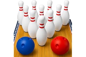 ACTIVEJOY BY BLISSBOLT ActiveJoy - Classic & American Style Mini Kids Bowling Set - Bowling Games for Kids Indoor - Bowling Alley Toy with Lane, 10 pins, 2 Balls for Family & Friends - 2-5 Years Old. (America)