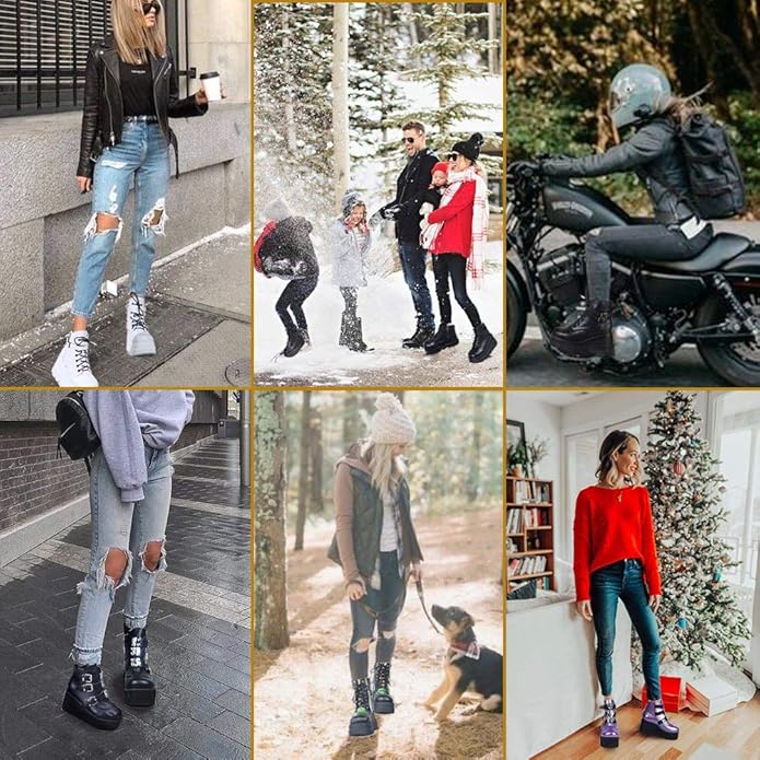 AOSPHIRAYLIAN Ankle Boots Platform Combat