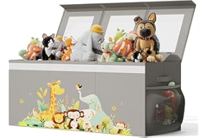 BBLIKE Toy Box Chest for Kids - 138L Sturdy Toy Storage Organizer with Visible Window, Extra Large Toy Chest Storage Bins wit