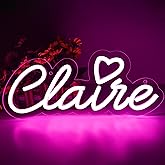 Claire Name Neon Sign for Wall Decor,LED Claire Name Neon Light for Kids Bedroom,Birthday Claire Party Decoration,Neon Sign Customizable for Girl,Birthday Name Decor,Size 13 * 5.5 inches(JTLD092)