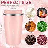 MOMSIV 380ml Vacuum Insulated Stainless Steel Coffee Cup Peachy-Pink view 2