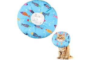 libfrnt Cat Cone Collar Soft, Cute Cat Donut Adjustable Cat Recovery Collar Elizabethan Cone Cat Cones to Stop Licking Comfortable Anti-Bite Neck Cone for Pet Cats Kittens After Surgery