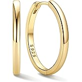 ChicSilver 925 Sterling Silver Huggie Hoop Earrings Small Hoop Earrings for Women Hypoallergenic Silver Huggie Earring Cartilage Earrings for Women (6/8/10/12/14/16/18/20MM)