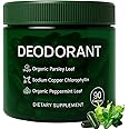 hanachi Body Deodorizing Supplement - Mint, Parsley & Chlorophyll Capsules for Body Odor, Deodorant Supplement, Non-GMO, Vegan, 90 Capsules