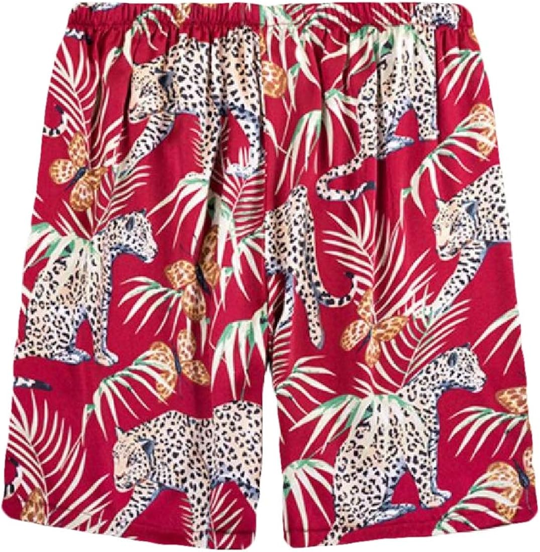 Amazon.com: Gocgt Men Summer Floral Print Pajamas Shorts Print Sleep Pants Silk Sleepwear 1 S 