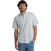 HUK Mens Kona Solid Short Sleeve Fishing Button Down Shirt for Men, Fresh Salmon, 3X-Large