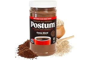 Postum Hot Cocoa Flavor Coffee Substitute (8oz) Coffee Alternative Caffeine Free with Roasted Wheat Bran & Molasses | Natural, Non-GMO, Vegan Coffee Replacement Drink | Gourmet & Pantry Pack