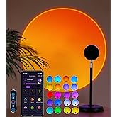 Sunset Lamp Projector,APP Control Projector Multicolor Multi-Scene Changing Rainbow Led Sun Lamp for Photography Backgrounds,