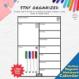 Fridge Magic Magnetic Whiteboard 42x30 cm Weekly Meal Planner Calendar Set view 2