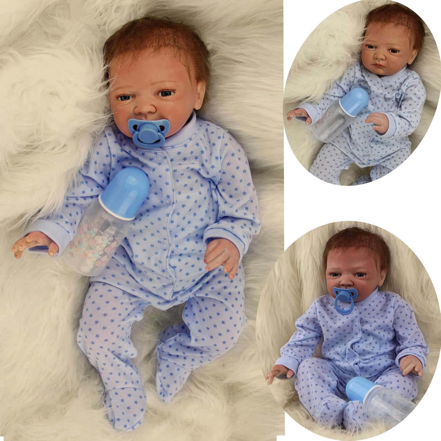 ZIYIUI 20 Inch 50 cm Reborn Dolls Boy Soft Silicone Vinyl Handmade Real Life Reborn Baby Doll Toddler Newborn Baby Toys Xmas Gifts