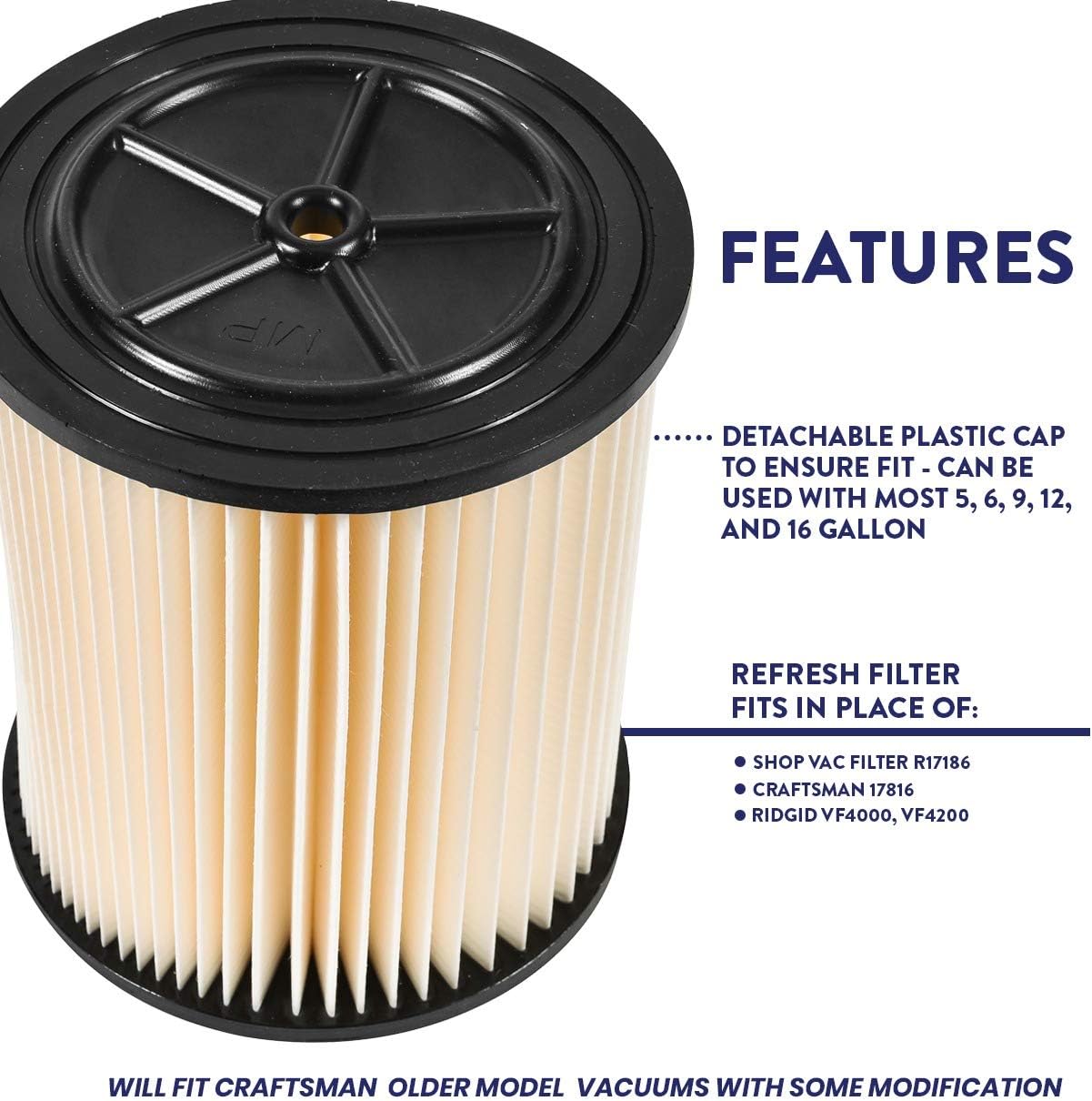 Pop V AUBNICO Wet and Dry Vacuum Filter Replacement Cartridge –