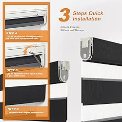 Persilux No Drill No Tool Zebra Blinds Dual Layer