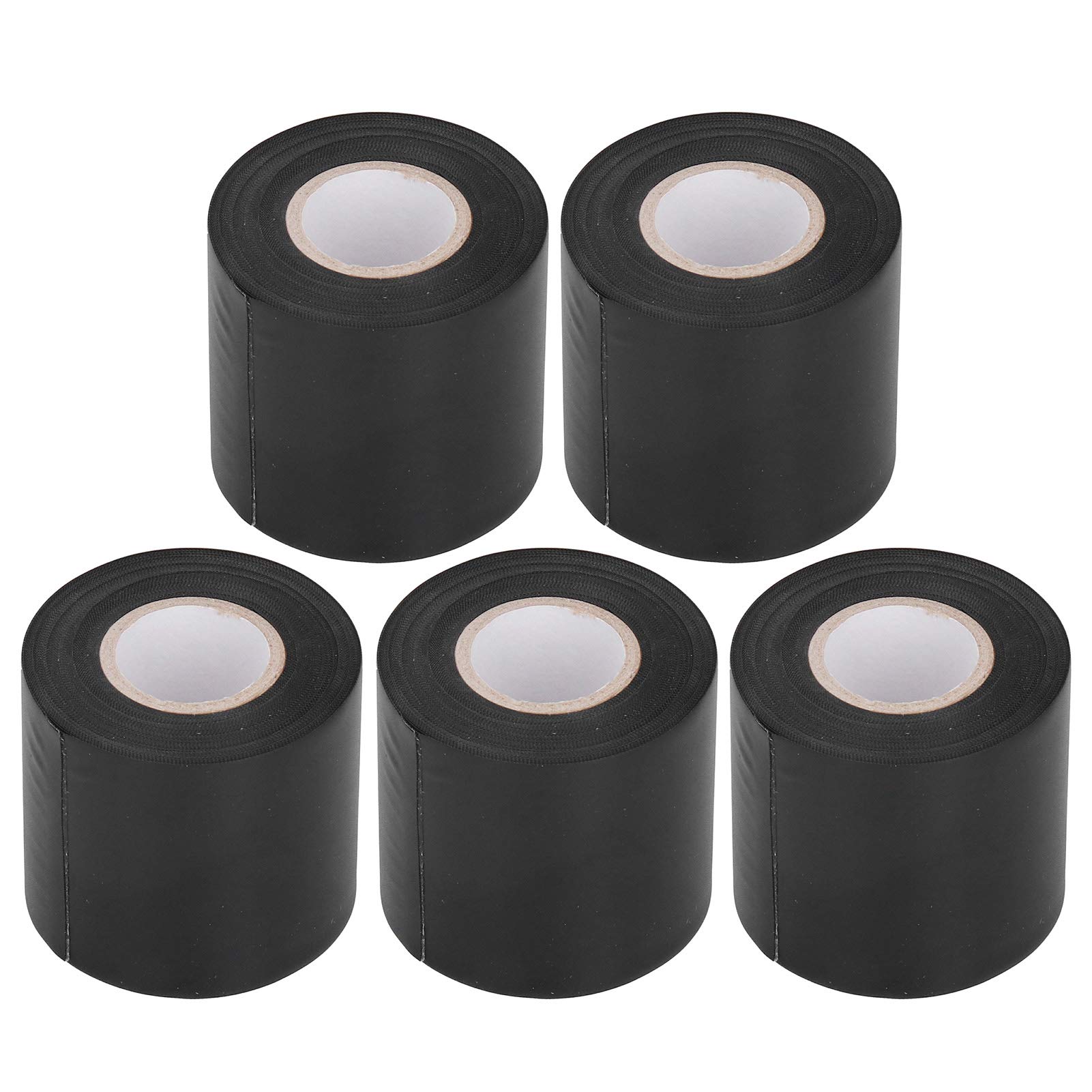 Tomotato 5Pcs Pipe Wrapping Tape, 2.4'' x 26.25ft Each Roll, Duct Tape Air Conditioner Pipe Tape, Non Adhesive PVC Waterproof Insulation Tapes for HVAC Electrical(Black)