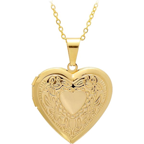 Fossil Women's Gold Locket Necklace - Stainless Steel Pendant With Lobster Clasp, 460+50mm Length