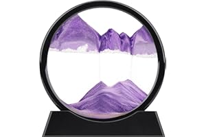 XINBAOHONG Moving Sand Art Picture,Liquid Motion 3D Deep Sea Sandscape in Motion Display Flowing Sand Frame Relaxing Desktop Home Office Work Decor（10 inch） (Purple)