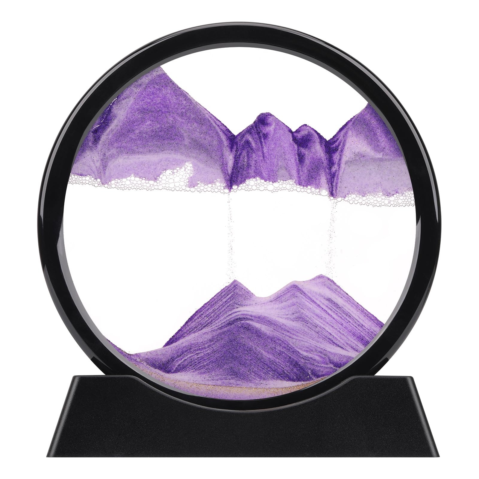 XINBAOHONG Moving Sand Art Picture,Liquid Motion 3D Deep Sea Sandscape in Motion Display Flowing Sand Frame Relaxing Desktop Home Office Work Decor（10 inch）(Purple)