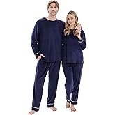 PJGGZ Matching Pajamas for Couples, Long Sleeve PJs for Men & Women Luxury Warm Soft Cozy Two Pieces Set Pijamas in Winter
