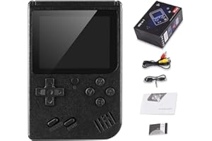 HONGJIN Handheld Game Console , Retro Mini Game Player with 500 in1 Classical Games , 3.0-Inch Color Screen Support for Connecting TV , Gift Christmas and Birthday (Blakc)