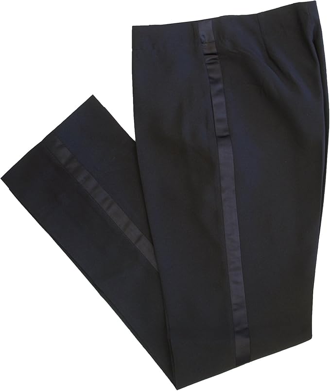 ladies tuxedo trousers satin stripe