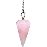 Polar Jade Natural Crystal Pendulum with Chain &amp; Pouch | Natural gemstone pendulum with chain and pouch for dowsing, divination and spiritual practice.