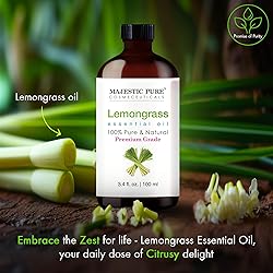 Majestic Pure Lemongrass Essential Oil with Glass