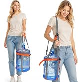Carrying Straps for 5 Gallon Plastic Water Jug and 5 Gallon Glass Carboy,1 Shoudle Straps,Drinking Water Bottle Carrier,Water Jug Handle,Anti-Slip Lifter,Fit 3 4 5 6 Gallon, Orange and Gray，No jug