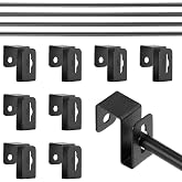 Trandraft 4 Set 12 Pcs Metal Hanging File Bracket Clips, Black | Fits 1/2 Inch Drawer Side, 8 Clips 4 Rails, Filing Organizer for Document Folder Frame Hangers, Cabinet Storage System