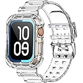 Clear Watch Band for Apple Watch 38mm 40mm 41mm Jelly Crystal Bumper Case Band for Women Men Compatible with Apple iWatch Ser
