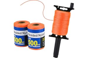 3PCS Mason Line String Line - #18 Braided Nylon String - 500 Ft Length - Nylon with Reloadable Line Reel Twine for Gardening 