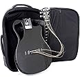 Journey Instruments Carbon Fiber Travel Guitar – OF660 Traveling Acoustic Guitar with Collapsible Patented System – Portable Backpack Case (High Gloss Black)